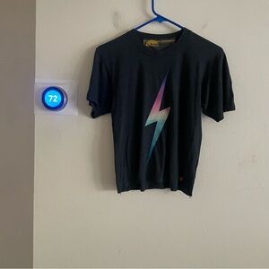 Aviator Nation Black gray  Short Sleeve Tee with Lightning Bolt size small